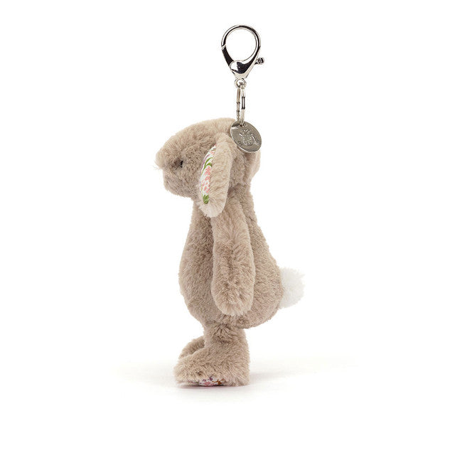 Porte-bonheur de sac « pétale » en forme de lapin beige Jellycat Blossom